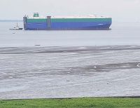 La Motonave Platinum Ray, dedicada al transporte de vehículos encalló por unas horas en el canal de la bahía de Buenaventura