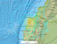 Temblor sacudió el pacífico ecuatoriano y colombiano