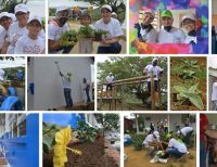 120 voluntarios de Epsa y Cementos Argos pintan escuela en zona montañosa de La Cumbre