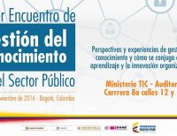 Bogotá será sede del Primer Encuentro de Gestión del Conocimiento para el Sector Público