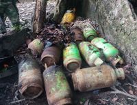 La Armada Nacional destruyó más de 500 kilos de explosivos ocultos en la raíz de un árbol en Mosquera, Nariño