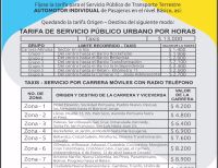 Las tarjetas de tarifas se entregarán totalmente gratis a los conductores de servicio público