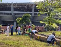 Se realizó una nueva jornada de aseo en el Polideportivo El Cristal