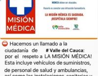 La Gobernación del Valle rechaza infracción contra misión médica en la que murió una bebé en bloqueo en la vía Buenaventura - Loboguerrero - Cali