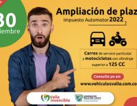 Los contribuyentes del Valle del Cauca aún cuentan con 19 días para el pago del Impuesto Automotor en todos los rangos de las placas