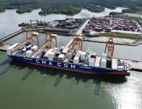 El Puerto Aguadulce recibió al buque CMA CGM Liberty, un hito en la sostenibilidad marítima con gas natural licuado