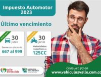 El 30 de junio de 2023 vence el último plazo para el pago del Impuesto Automotor en el Valle del Cauca