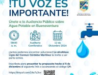 En Buenaventura se realizará Audiencia Pública del Agua para abordar la crisis hídrica