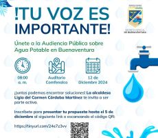 En Buenaventura se realizará Audiencia Pública del Agua para abordar la crisis hídrica