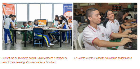 100 escuelas públicas y 52 mil estudiantes del Valle del Cauca y Tolima reciben internet gratis de Celsia