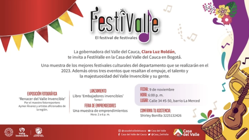 A ritmo de Festivalle, la Casa del Valle en Bogotá vivirá una gran jornada cultural con exposición fotográfica y lanzamiento de libro