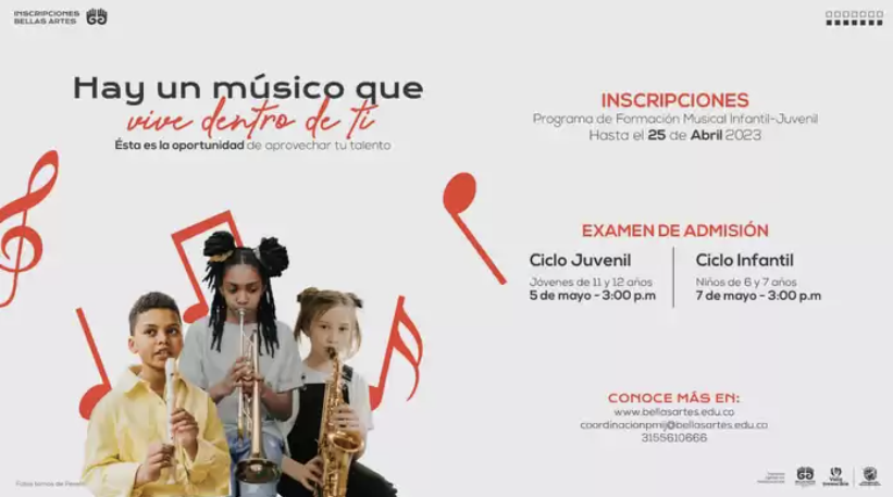 Bellas Artes Cali tiene abiertas las inscripciones para la formación infantil y juvenil en música