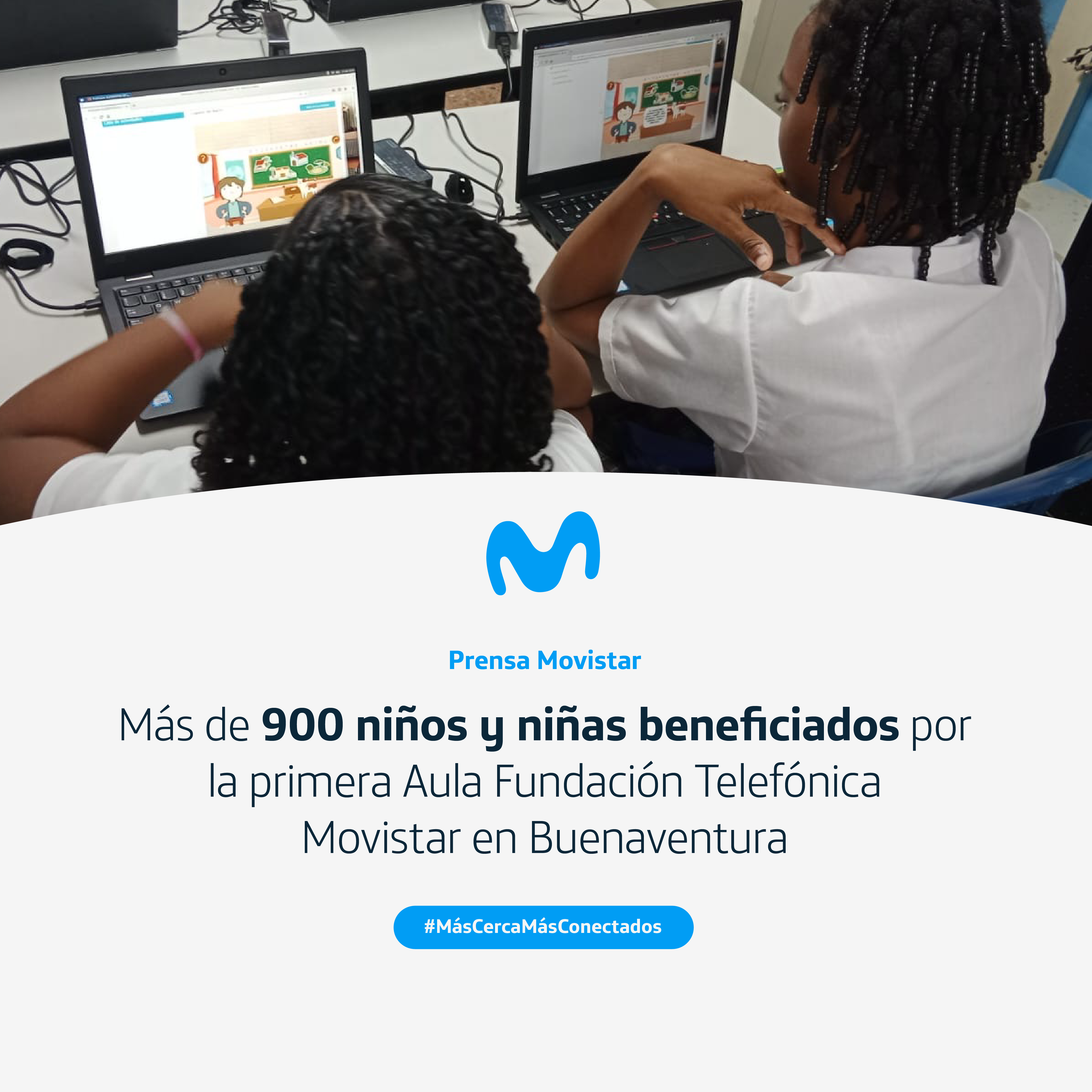 Aula Fundación Telefónica Movistar en Buenaventura beneficiará a más de 900 niños y niñas